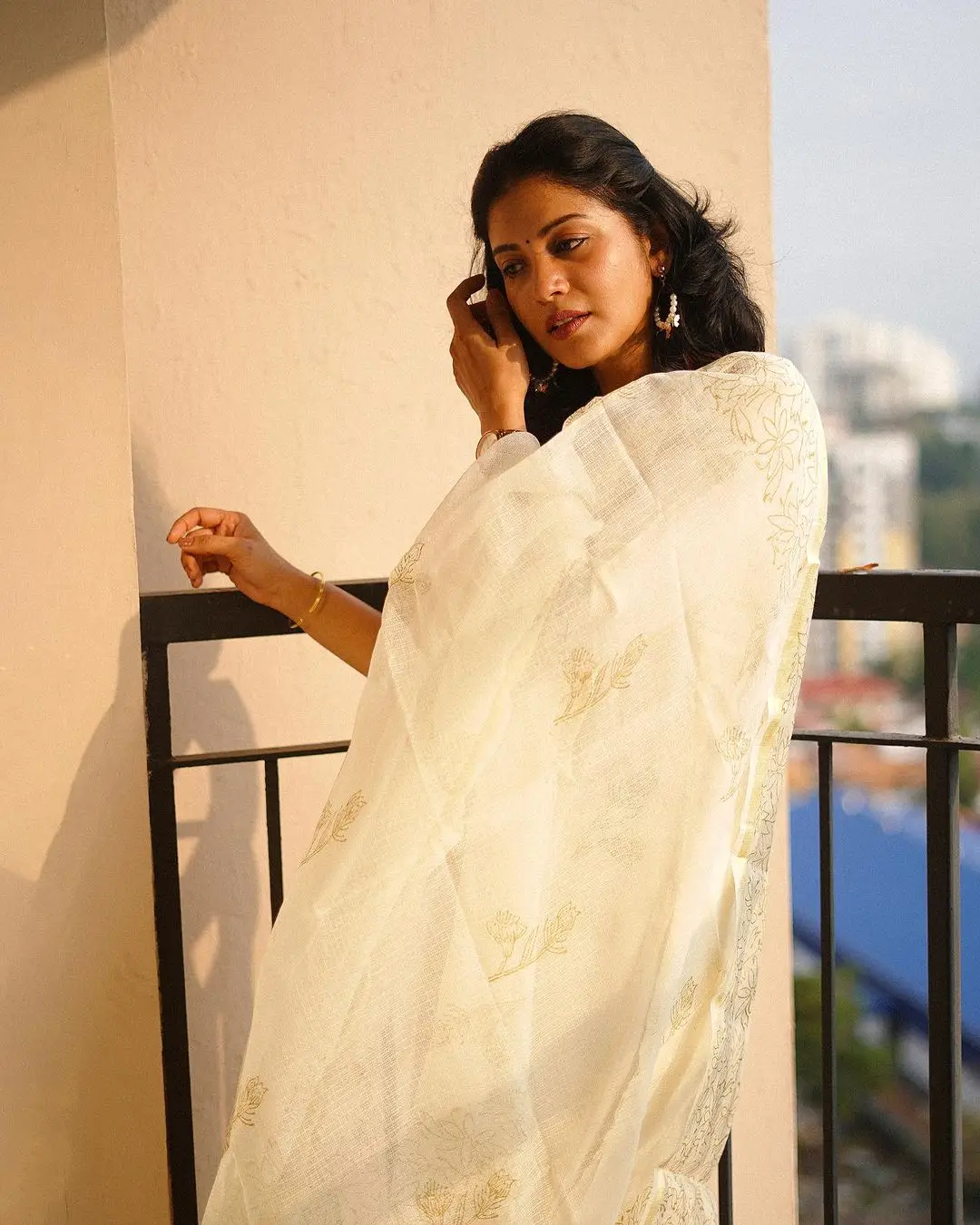 Malayalam Actress Shivada in White Dress